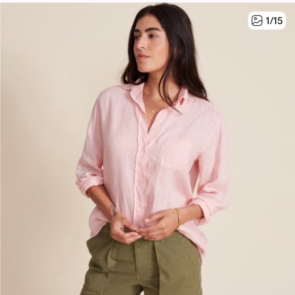 Grayson By Frank & Eileen The Hero Linen Shirt Pink L/04